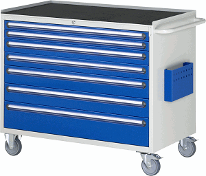 Bild von Montagewagen Modell XXL5.0, B 1145 x T 650 x H 975mm, Metall-Top 25 mm mit Anti-Rutsch-Matte 