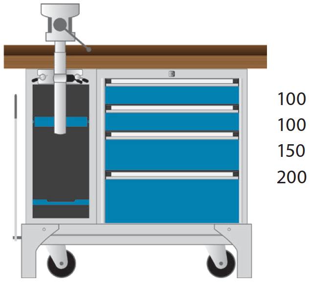 Bild von fahrbare Werkbank 1000x700x850 mm BxTxH