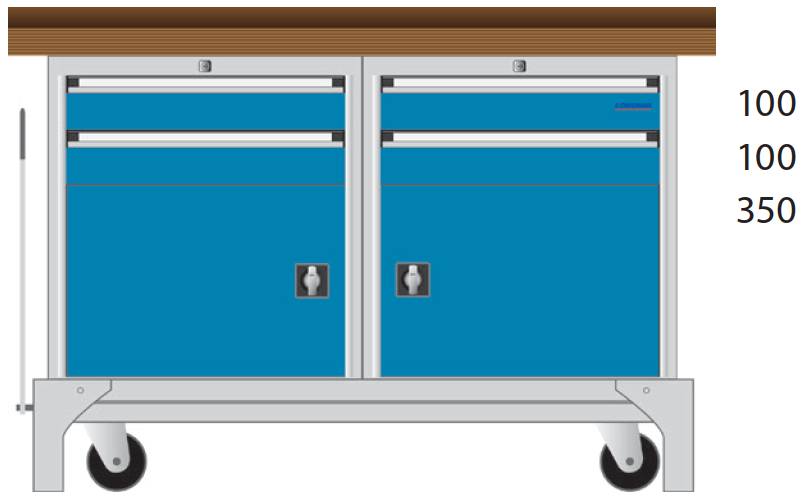 Bild von fahrbare Werkbank 1500x700x850 mm BxTxH