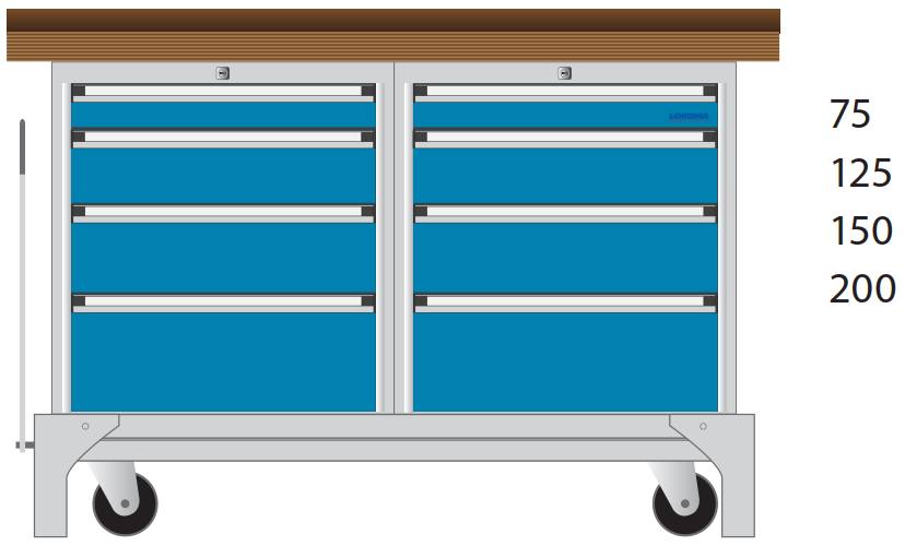 Bild von fahrbare Werkbank 1300x700x850 mm BxTxH