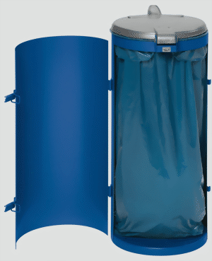 Bild von Abfallsammler mit Einflügeltüre, enzianblau, für 110 Liter Abfallsäcke