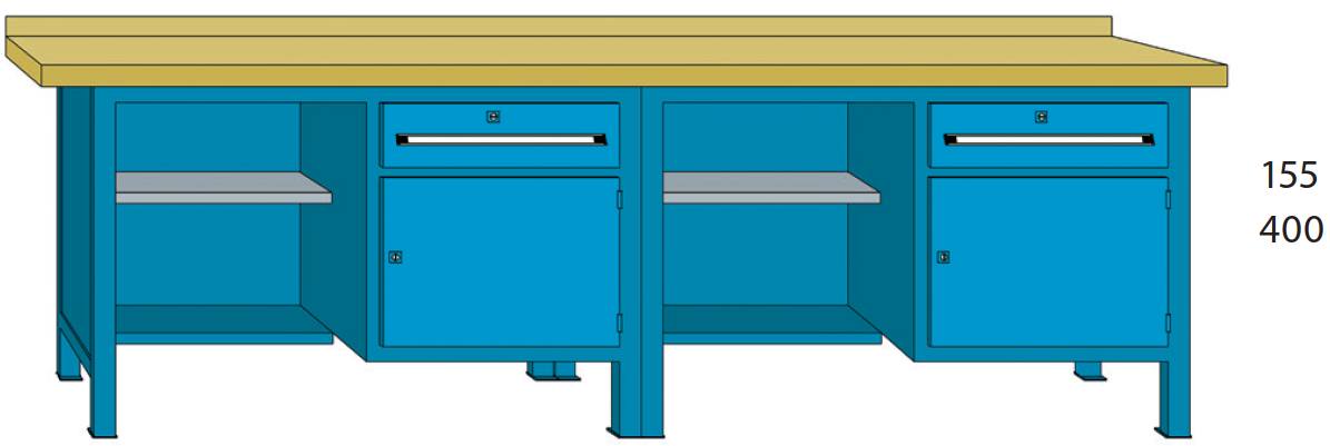 Bild von Schwerlast Werkbank 2500x700x850 mm BxTxH