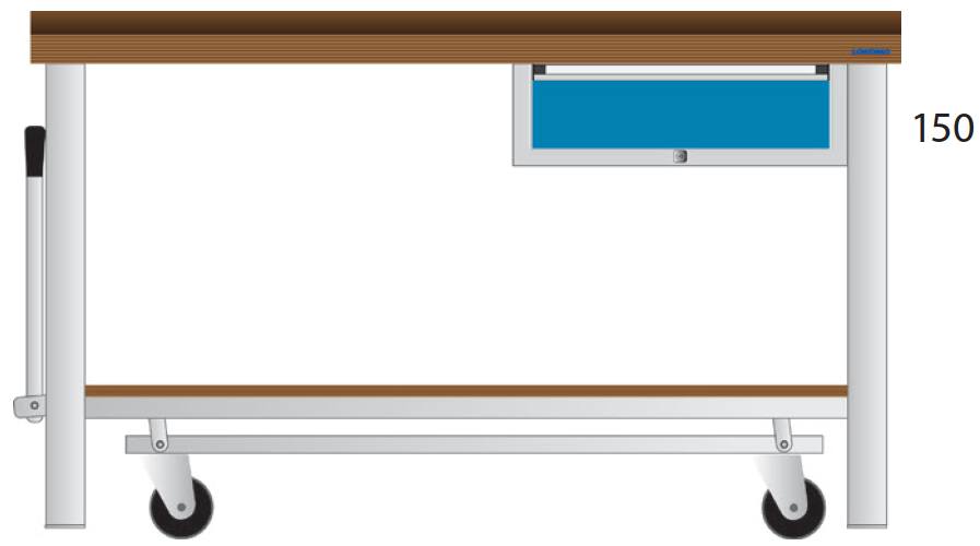 Bild von fahrbare Werkbank 1500x700x850 mm BxTxH