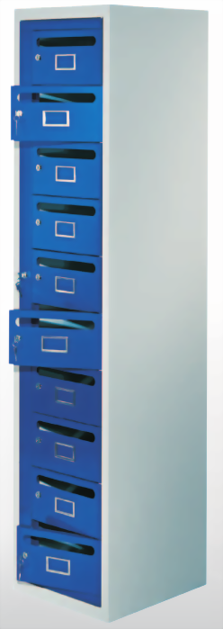 Bild von Postverteilschrank mit Zentraltüre und 10 Fächer
