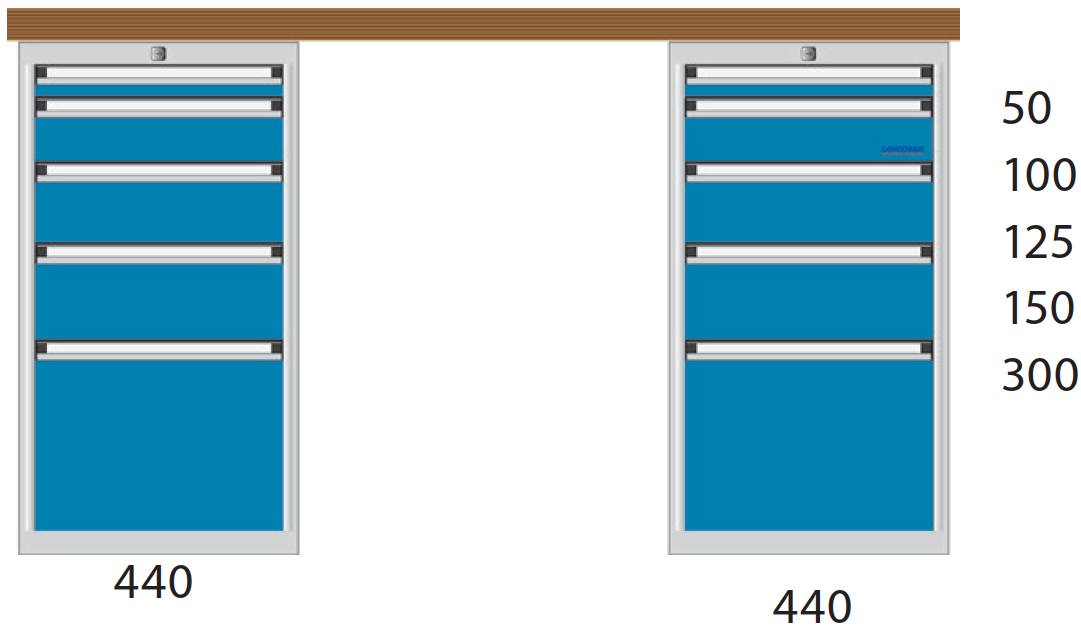 Bild von Werkbank 1500x700x850 mm LxTxH mit Schubladenschrank