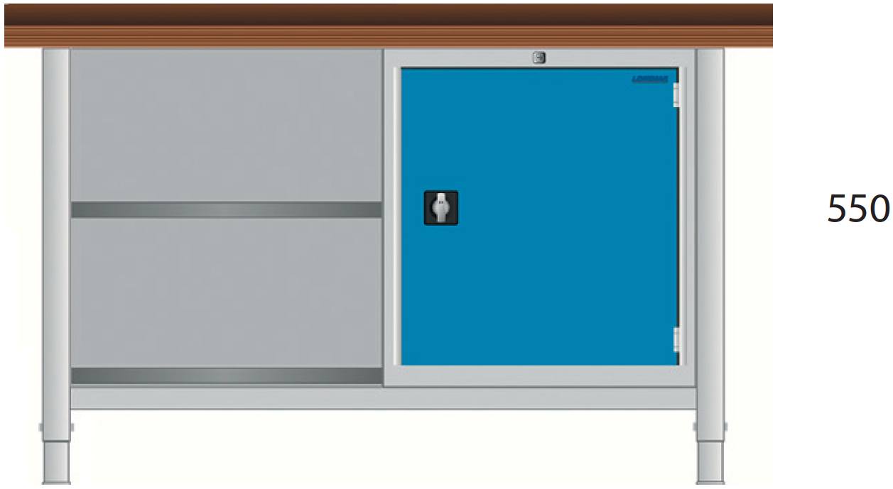 Bild von Werkbank 1500x700x850 mm LxTxH mit Schubladenkorpus