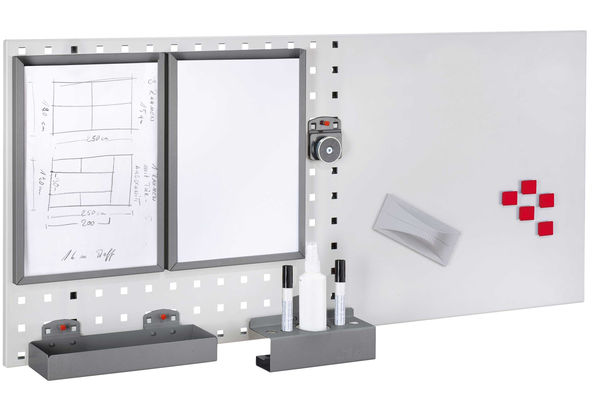 Bild von Office Set 4, 1 x Loch-/Magnetplatte RAL 7016 anthrazitgrau