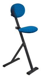 Bild von Stehhilfe mit Sitzfläche Stoff dunkelblau, höhenverstellbar, Gestellfarbe RAL 9005 tiefschwarz