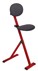 Bild von Stehhilfe mit Sitzfläche Stoff dunkelgrau, höhenverstellbar, Gestellfarbe RAL 3020 verkehrsrot