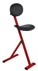 Bild von Stehhilfe mit Sitzfläche Skai schwarz, höhenverstellbar, Gestellfarbe RAL 3020 verkehrsrot