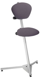 Bild von Stehhilfe mit Sitzfläche Stoff beige/ brau, Sitz- und Rückenlehne einstellbar, Gestellfarbe RAL 9007 aluminiumgrau