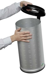 Bild von Wand-Abfallbehälter Alu-eloxiert, 20 Liter, 250x500 mm ØxH