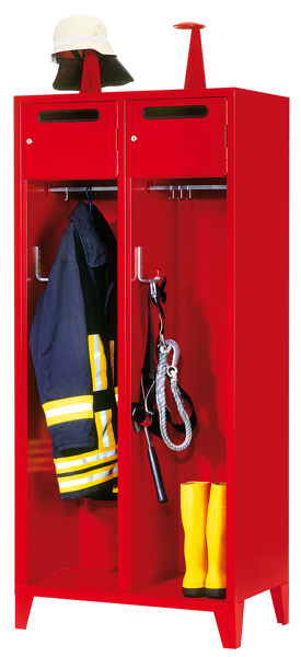Bild von Feuerwehrschrank ohne Türe mit Wertfach und Einwufschlitz 2 Abteile