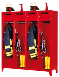 Bild von Feuerwehrschrank ohne Türe mit Wertfach und Einwufschlitz 4 Abteile
