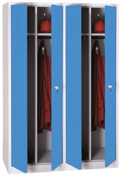 Bild von Garderobenschrank 4 Abteile,  1800x800x500 mm HxBxT, mit zusammenschlagenden Türen