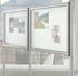 Bild von Schaukasten für 12xA4-Seiten, 1010x1010x55 mm LxHxT, Querformat/Hochformat, runde Profile