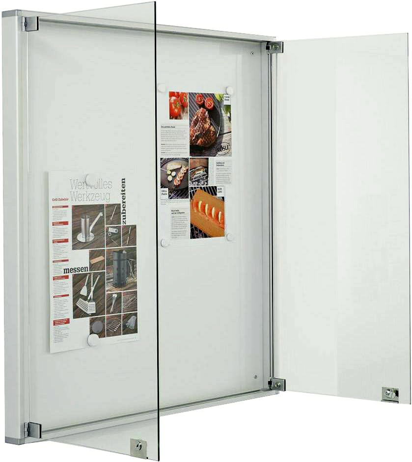 Bild von Informationsvitrine Media Drehtüren, 910x970x50 mm BxHxT, 12 x A4 Hochformat