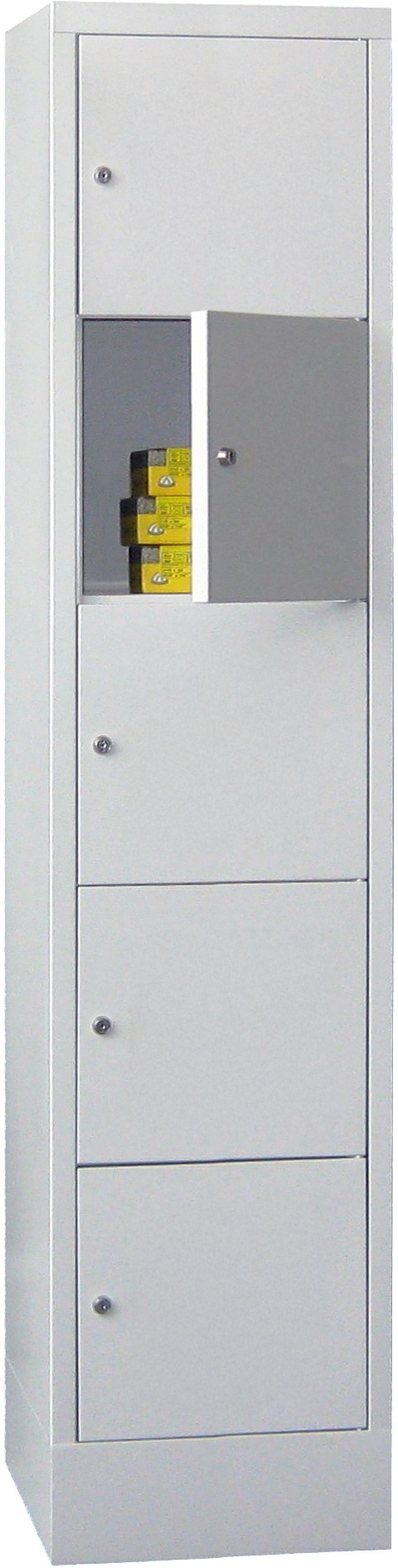 Bild von Schliessfachschrank, 1 Abteile mit je 400 mm, 5 Fächer übereinander, Total 5 Fächer