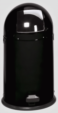 Bild von Abfallsammler 40 Liter mit Edelstahl Einwurfklappe, Farbe RAL 9005 schwarz
