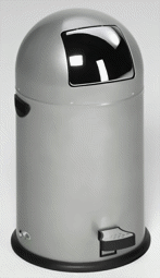 Bild von Abfallsammler 52 Liter mit Edelstahl Einwurfklappe, Farbe silber
