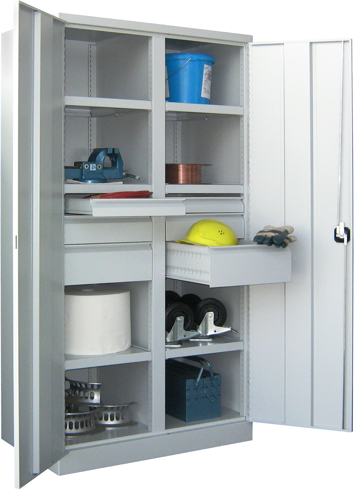 Bild von Schwerlastschrank 1950x1040x630 mm HxBxT, 6 Fachböden mit Mitteltrennwand