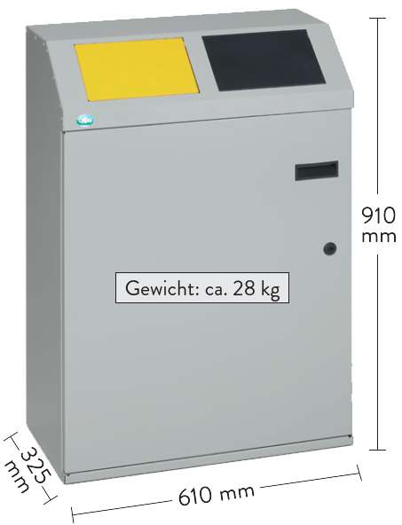 Bild von Wertstoffsortiersystem Korpus silber, 2 Klappen