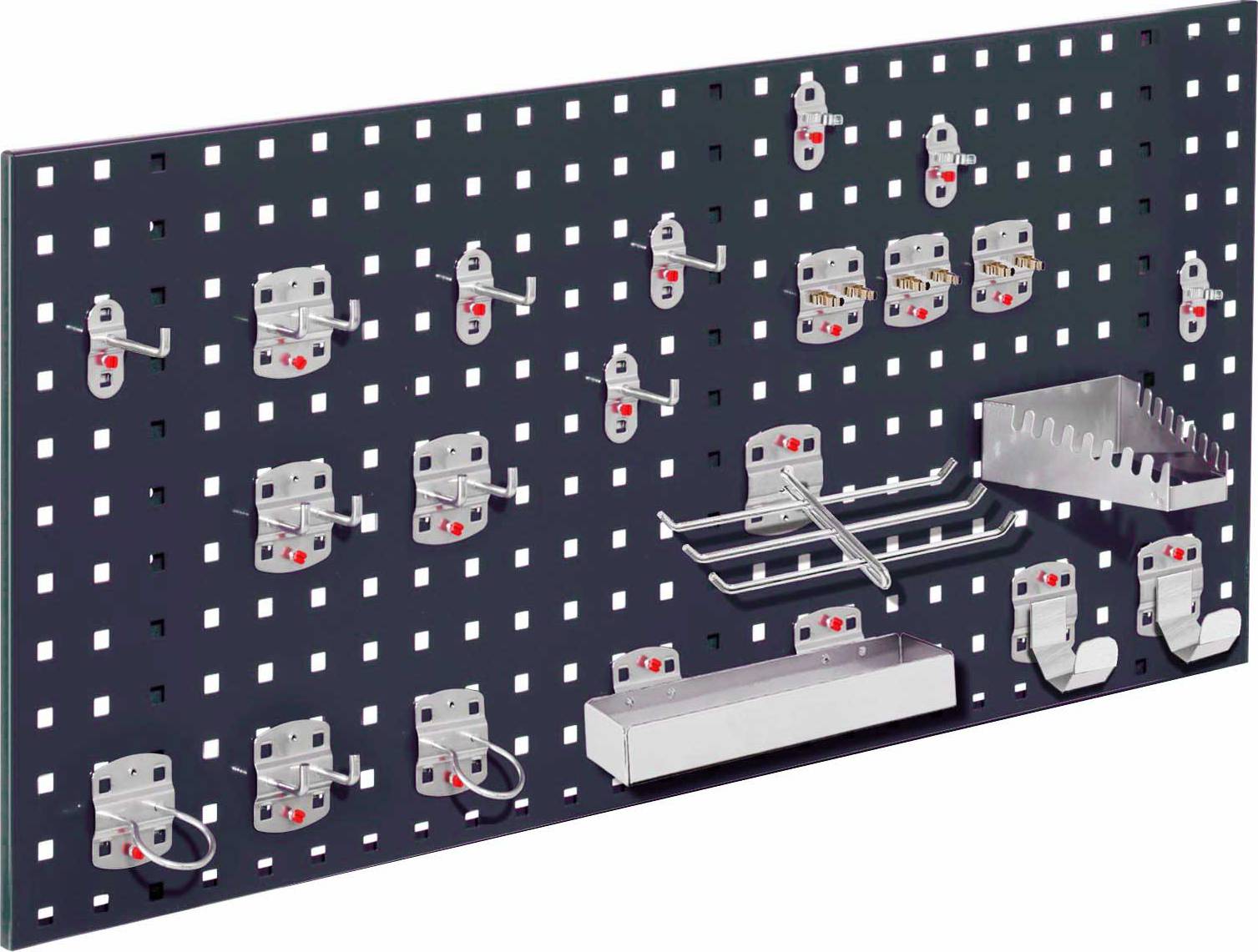 Bild von Loch-/Magnetwand Einsteigerset 7, 1 x Lochplatte, 1 Werkzeughalterset 21-teilig