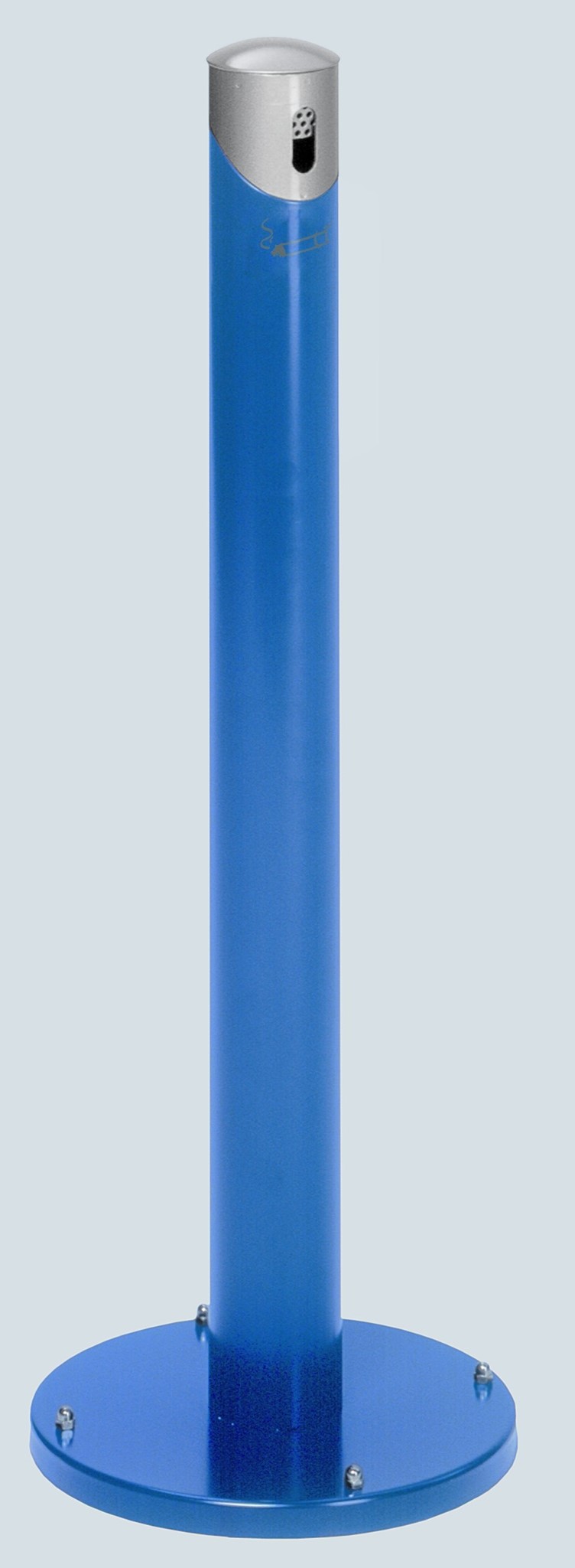 Bild von Ascher als Standsäule enzianblau RAL 5010, Kopfteil silber