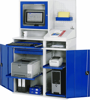 Bild von Computer-Schrank - Modell 68, B 1100 x T 520 x H 1770 mm