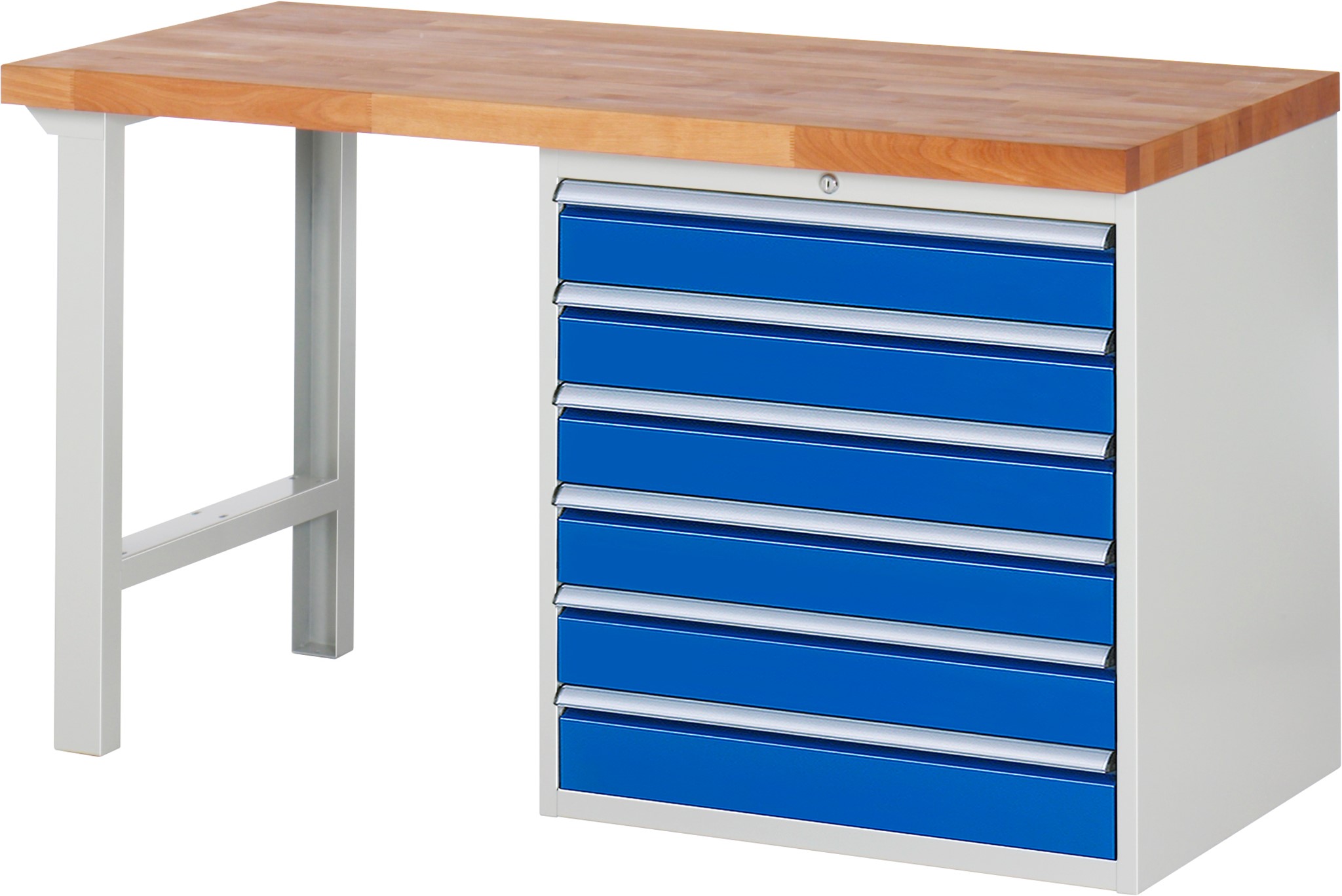Bild von Werkbank Modell 7616, B 1500xT 700xH 840mm, Buche-Massiv-Platte 40 mm