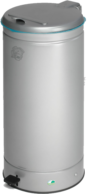 Bild von Abfallsammler 66 Liter mit Fusspedal, Farbe silber