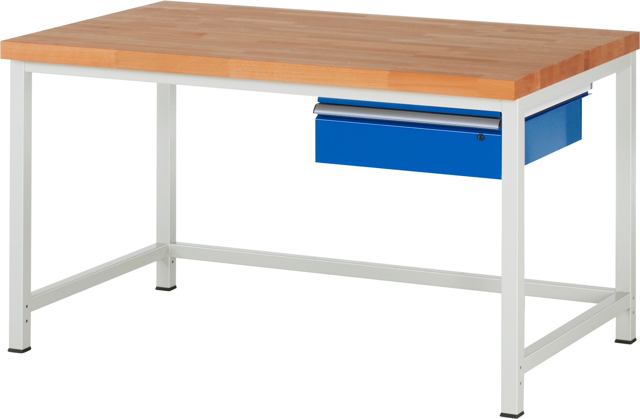 Bild von Werkbank verstellbare Höhe, B 1500xT 900xH 840-1040mm, Buche-Massiv-Platte 40mm