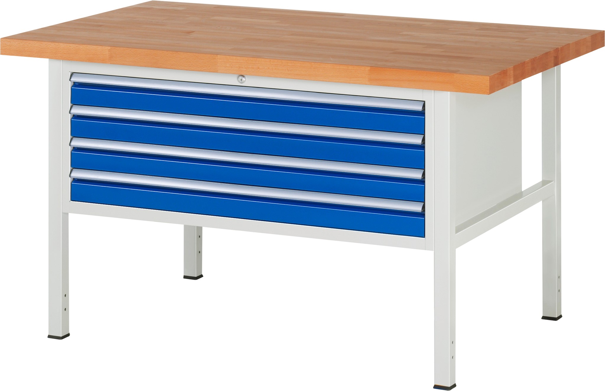 Bild von Werkbank Modell 8333, B 1500xT 900xH 840-1040mm, Buche-Massiv-Platte 40mm