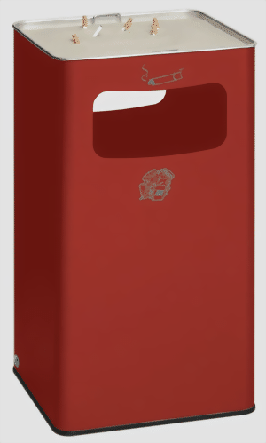 Bild von Abfallsammler-Ascher-Kombination B 42 R, Farbe RAL 3000 feuerrot