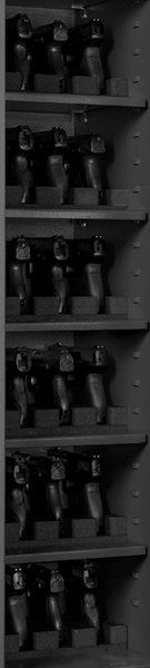 Bild von 6 x 4er Kurzwaffenhalter mit zusätzlich 2 Fachböden Variante 6