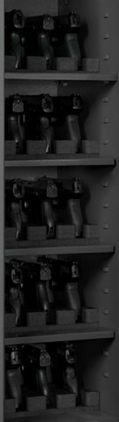 Bild von 5 x 4er Kurzwaffenhalter mit zusätzlichem Fachboden Variante 5