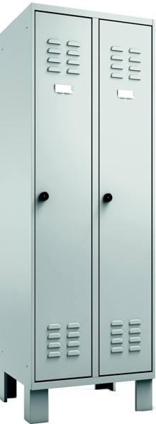 Bild von Garderobenschrank 2 Abteile, mit fester Trennwand und Füssen 1800x600x500 mm HxBxT 