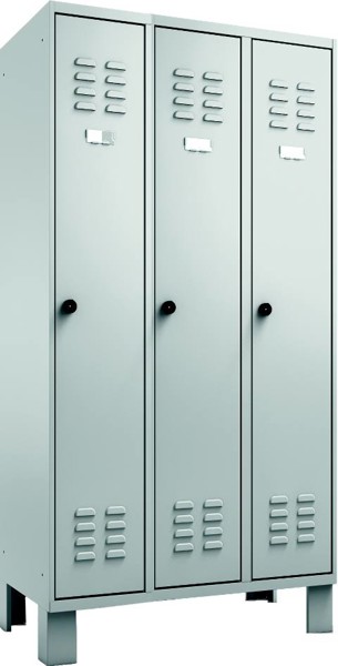 Bild von Garderobenschrank 3 Abteile, mit fester Trennwand und Füssen 1800x900x500 mm HxBxT