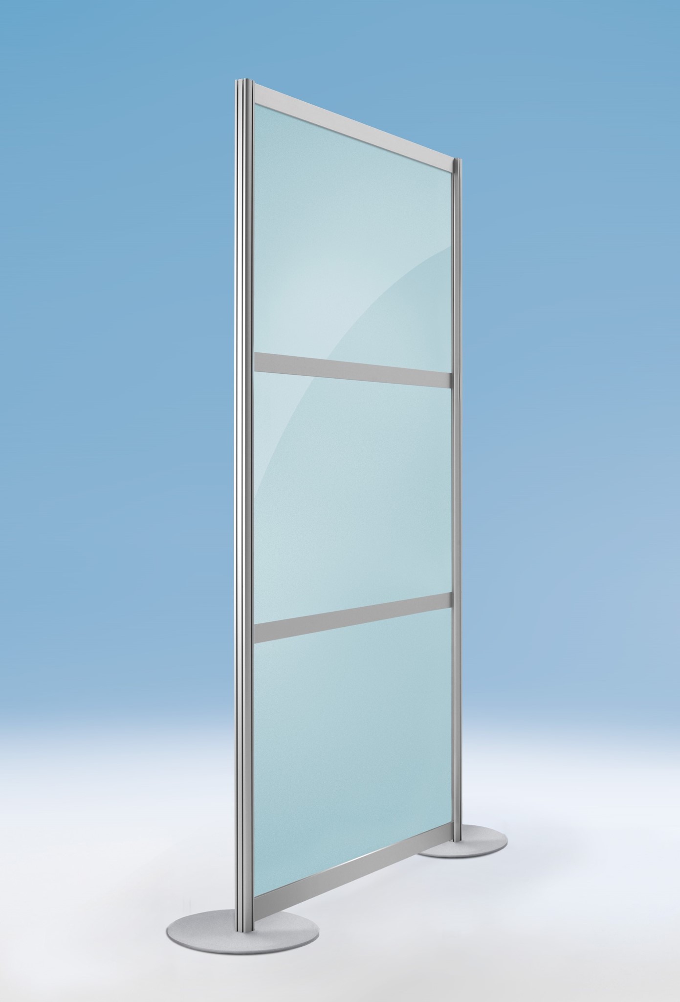 Bild von Freistehende Trennwand, ESG Glas in SATINATO-Optik 