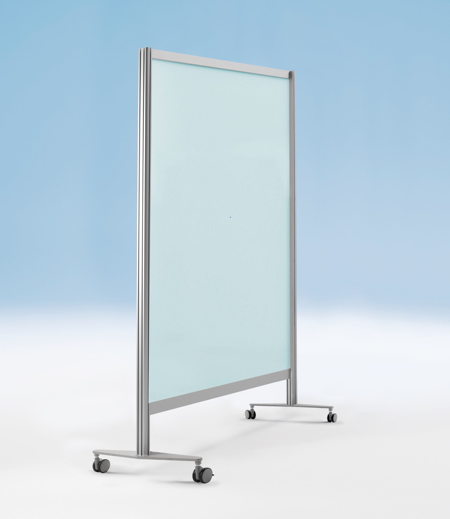 Bild von Mobile Trennwand / Moderationswand B1, SATINIERT, 1200x40(450)x1900mm (B/T/H)