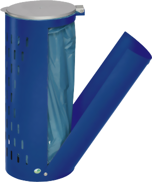 Bild von Abfallbehälter mit Klapptür für 110 Liter Säcke, enzianblau
