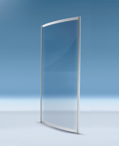 Bild von Trennwandmodul -Gebogen, Kunstglas (Plexiglas)  Klarglas vollverglast