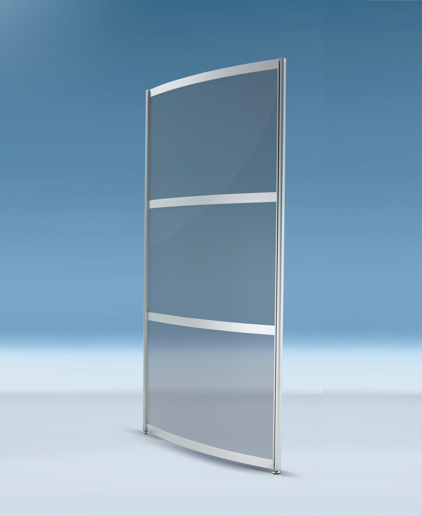 Bild von Trennwandmodul -gebogen, 3-teilig Kunstglas/Plexiglas undurchsichtig