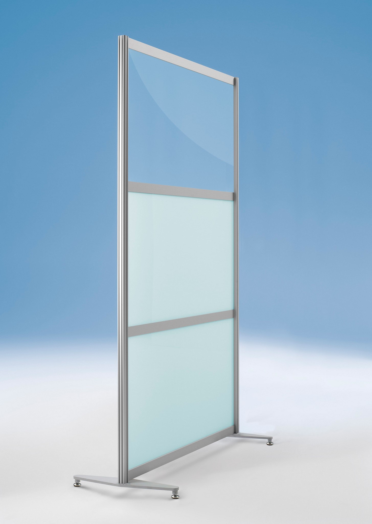 Bild von Freistehende Trennwand, ESG Sicherheitsglas kombiniert