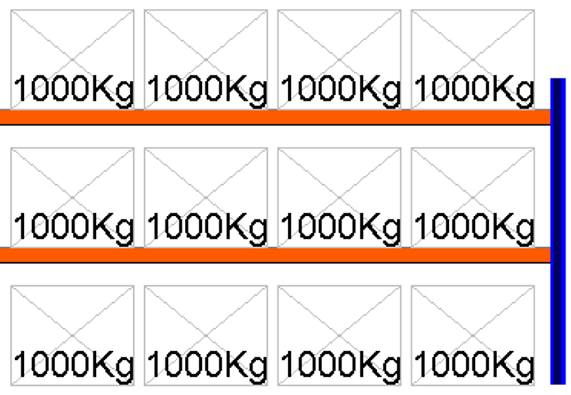 Bild von Palettenregal Feldlänge 3600 mm, Höhe 2000 mm, Tiefe 1100 mm Anbauregal