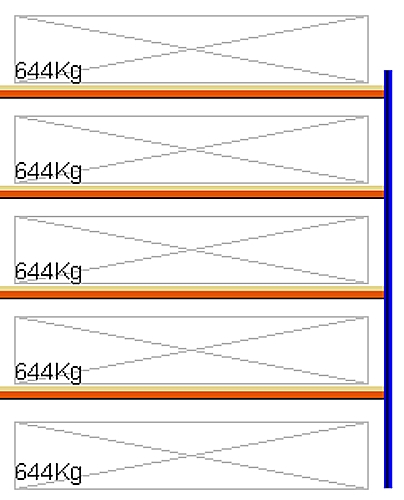 Bild von Weitspann-Anbauregal, 2500x2315x600 mm HxLxT, Holzfachebenen