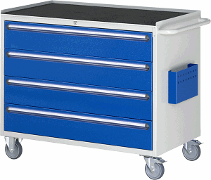 Bild von Montagewagen Modell XXL5.1, B 1145 x T 650 x H 975mm, Metall-Top 25 mm mit Anti-Rutsch-Matte 