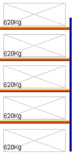 Bild von Weitspann-Anbauregal, 3000x1605x600 mm HxLxT, Holzfachebenen