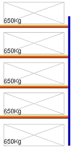 Bild von Weitspann-Anbauregal, 3000x1605x800 mm HxLxT, Holzfachebenen