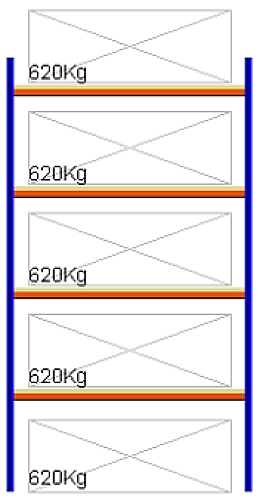 Bild von Weitspann-Grundregal, 3000x1605x600 mm HxLxT, Holzfachebenen